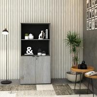 Armário Alto Estante Com 02 Portas 161,5x80x42cm Wlae80 Snow - Preto - 5