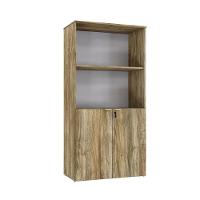 Armário Alto Estante Com 02 Portas 161,5x80x42cm Wlae80 Carvalho - Branco - 1