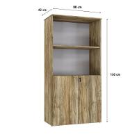 Armário Alto Estante Com 02 Portas 161,5x80x42cm Wlae80 Carvalho - Branco - 6