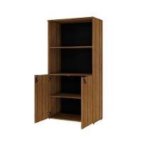 Armário Alto Estante Com 02 Portas 161,5x80x42cm Wlae80 Lâmina Mel - Preto - 3