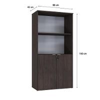 Armário Alto Estante Com 02 Portas 161,5x80x42cm Wlae80 Terracota - Branco - 2