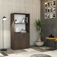 Armário Alto Estante Com 02 Portas 161,5x80x42cm Wlae80 Terracota - Branco - 3