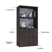 Armário Alto Estante Com 02 Portas 161,5x80x42cm Wlae80 Terracota - Branco