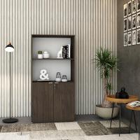 Armário Alto Estante Com 02 Portas 161,5x80x42cm Wlae80 Terracota - Branco - 5