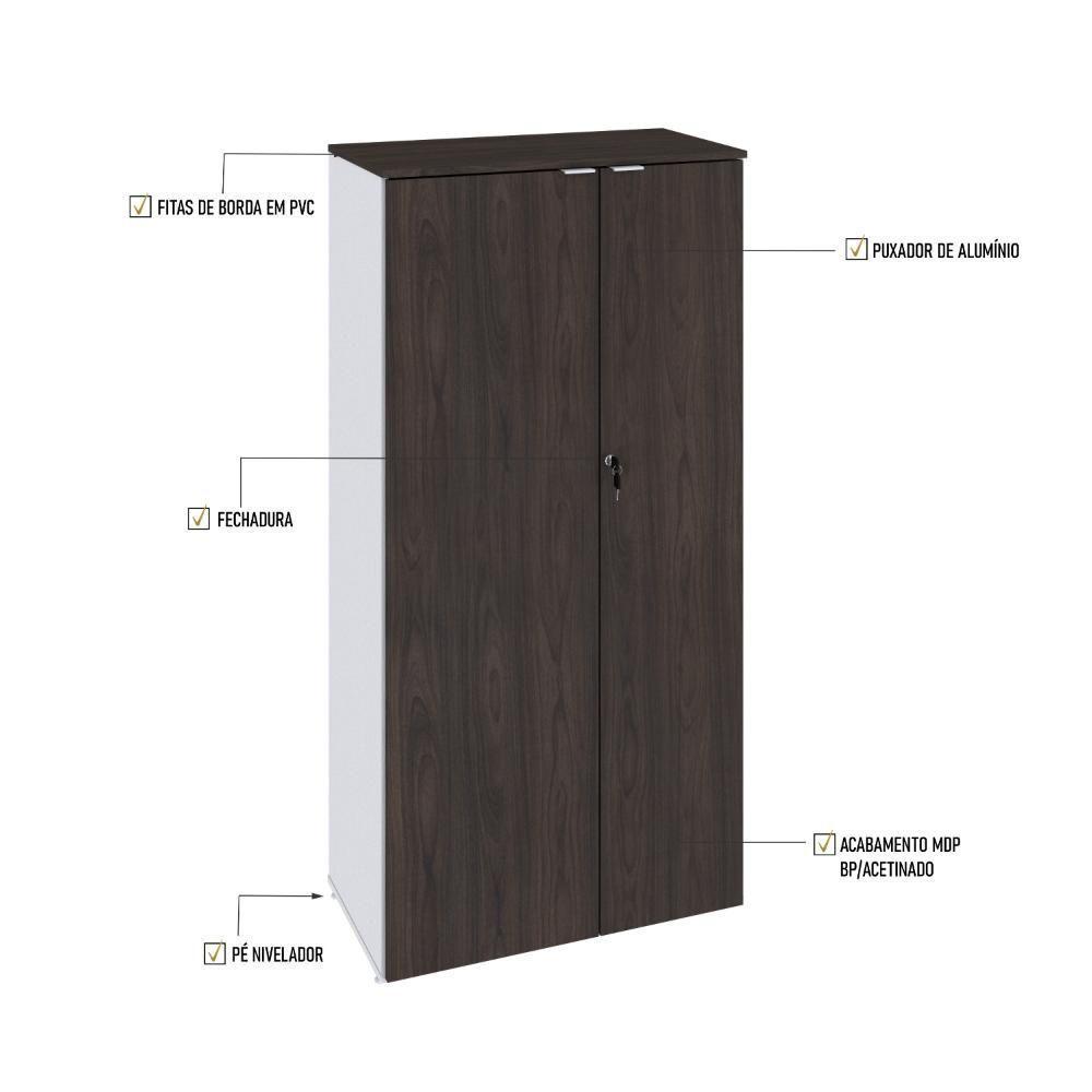 Armário Alto Fechado Com 02 Portas 161,5x80x42cm Wlaf80 Com terracota - 3