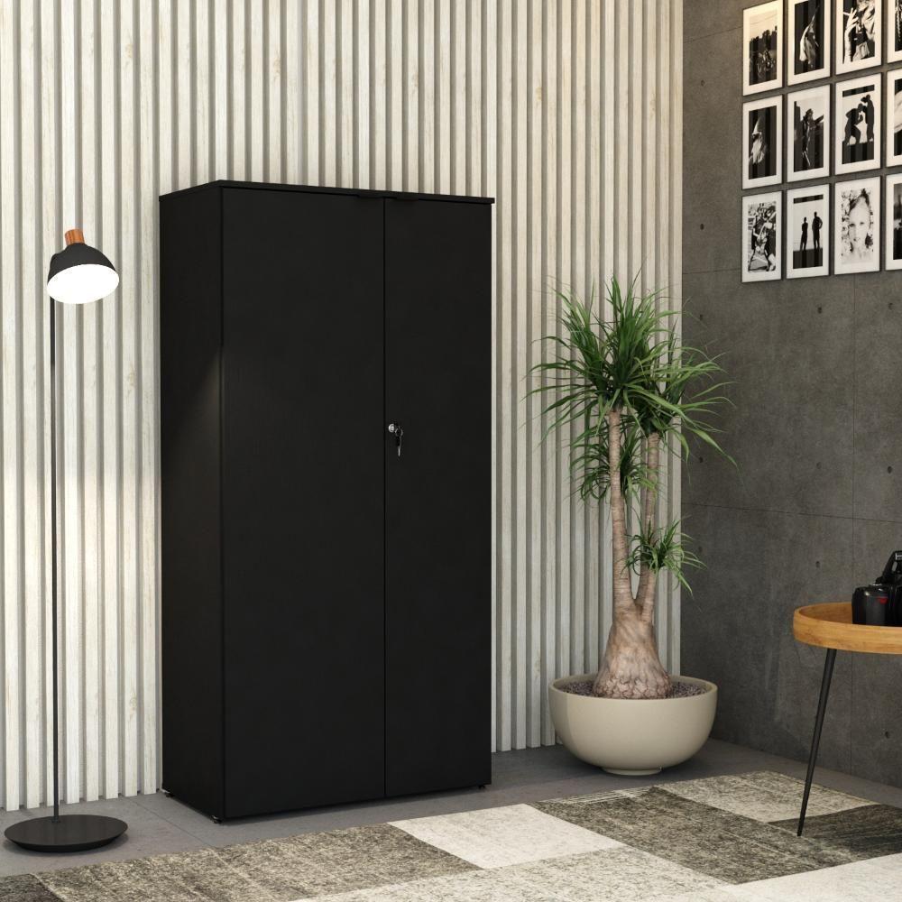 Armário Alto Fechado Com 02 Portas 161,5x80x42cm Wlaf80 Preto ônix - 2