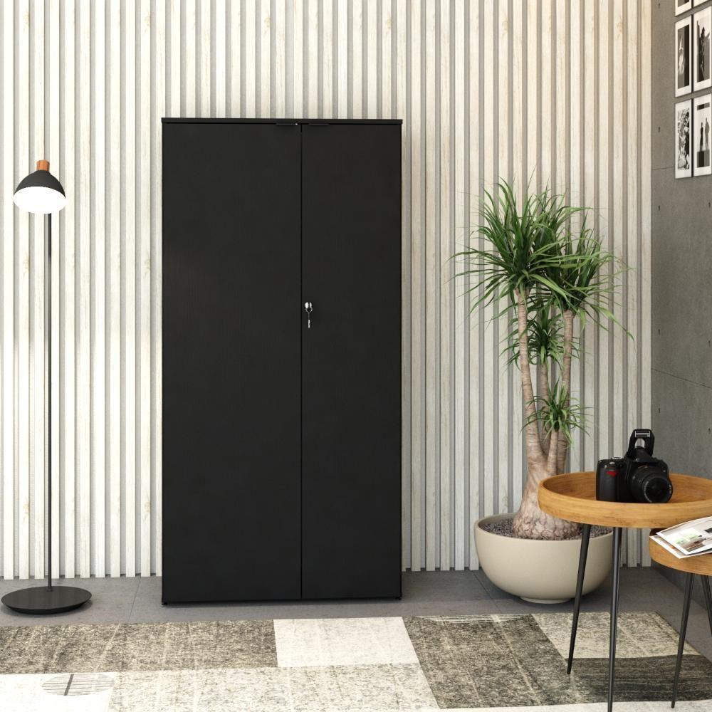 Armário Alto Fechado Com 02 Portas 161,5x80x42cm Wlaf80 Preto ônix - 4
