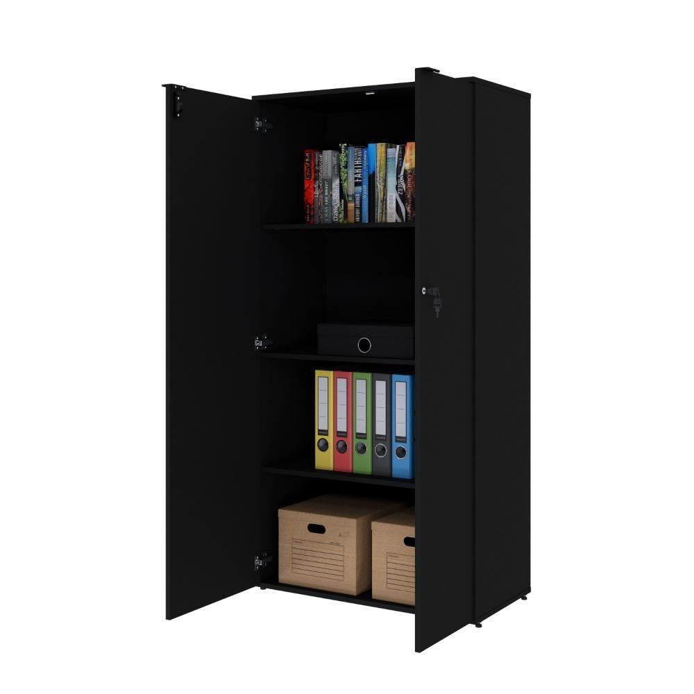 Armário Alto Fechado Com 02 Portas 161,5x80x42cm Wlaf80 Preto ônix - 5