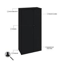 Armário Alto Fechado Com 02 Portas 161,5x80x42cm Wlaf80 Preto ônix - 3