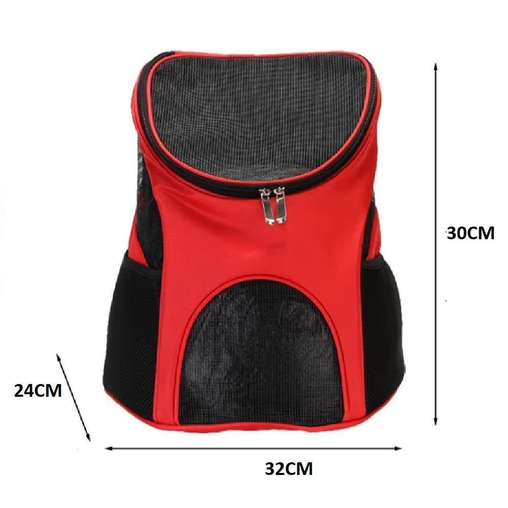 Mochila Pet Transporte Com Ventilação Cachorro Gato Vermelha - 3