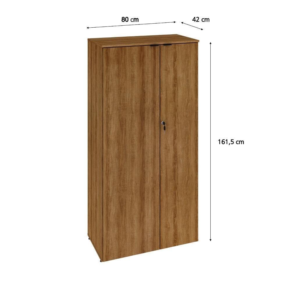 Armário Alto Fechado Com 02 Portas 161,5x80x42cm Wlaf80 Lâmina Mel - Preto - 6