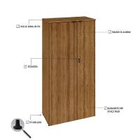 Armário Alto Fechado Com 02 Portas 161,5x80x42cm Wlaf80 Lâmina Mel - Preto - 3