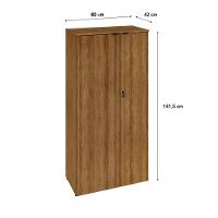 Armário Alto Fechado Com 02 Portas 161,5x80x42cm Wlaf80 Lâmina Mel - Preto - 6