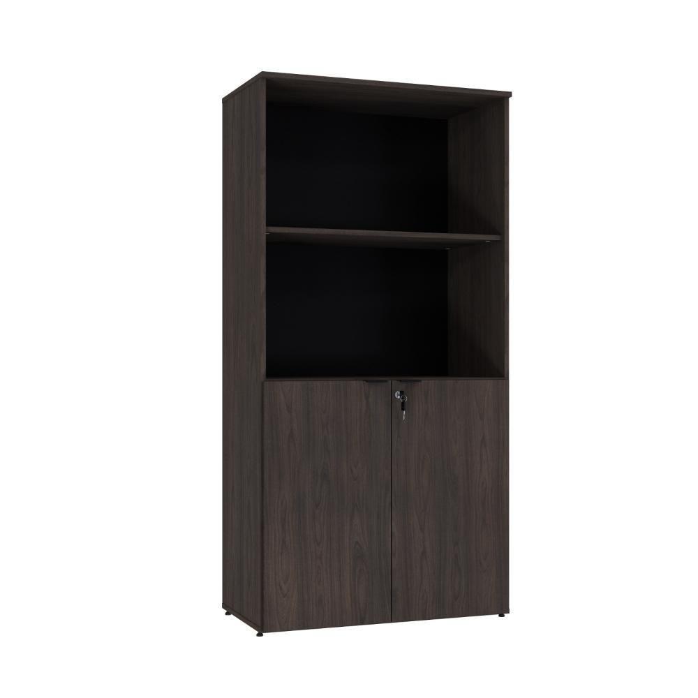 Armário Alto Estante Com 02 Portas 161,5x80x42cm Wlae80 Terracota - Preto - 1