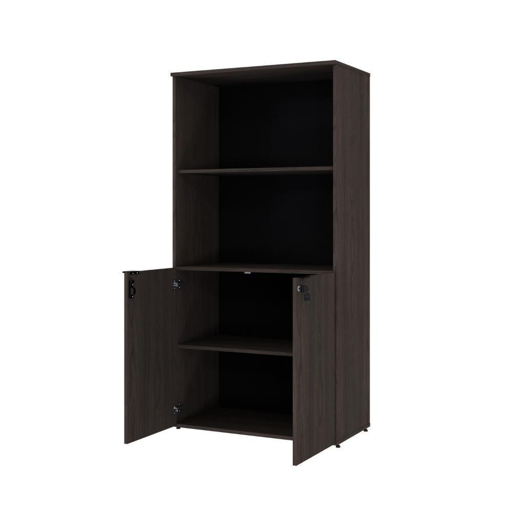 Armário Alto Estante Com 02 Portas 161,5x80x42cm Wlae80 Terracota - Preto - 5