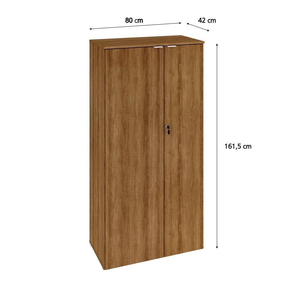 Armário Alto Fechado Com 02 Portas 161,5x80x42cm Wlaf80 Lâmina Mel - Branco - 6