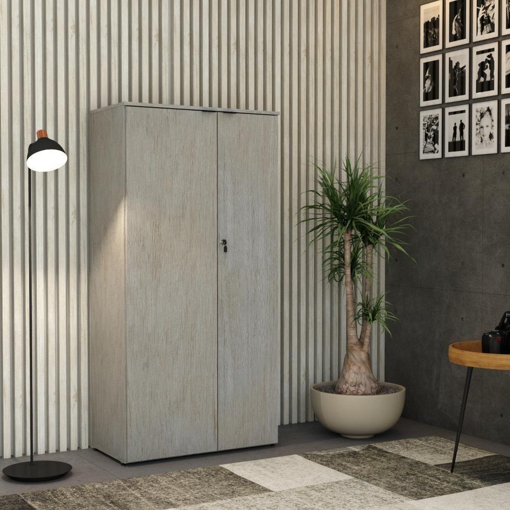 Armário Alto Fechado Com 02 Portas 161,5x80x42cm Wlaf80 Snow - Preto - 4