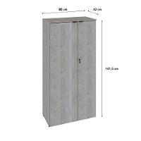 Armário Alto Fechado Com 02 Portas 161,5x80x42cm Wlaf80 Snow - Preto - 3