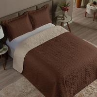 Cobre Leito Solteiro 2 Peças Clara 100% Poliéster - Marrom/cáqui - 1