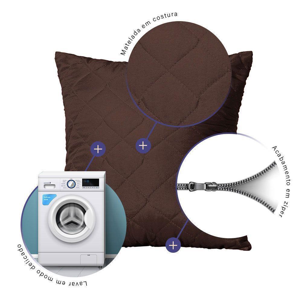 Capa De Almofada Mr 45cm X 45cm 1 Peça Matelada 100% Poliéster - Marrom - 2