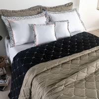 Kit Cobre Leito Dupla Face Casal Padrão Bordado Renove 7 Peças Hipercal 400 Fios 100% Poliéster - Cáqui - 6