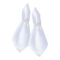 Kit Anel Para Guardanapos Pérola Duplo Grande 4cm X 3cm Argola - Prata - 1