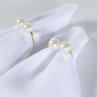 Kit Anel Para Guardanapos Pérola Duplo Grande 4cm X 3cm Argola - Dourado - 3