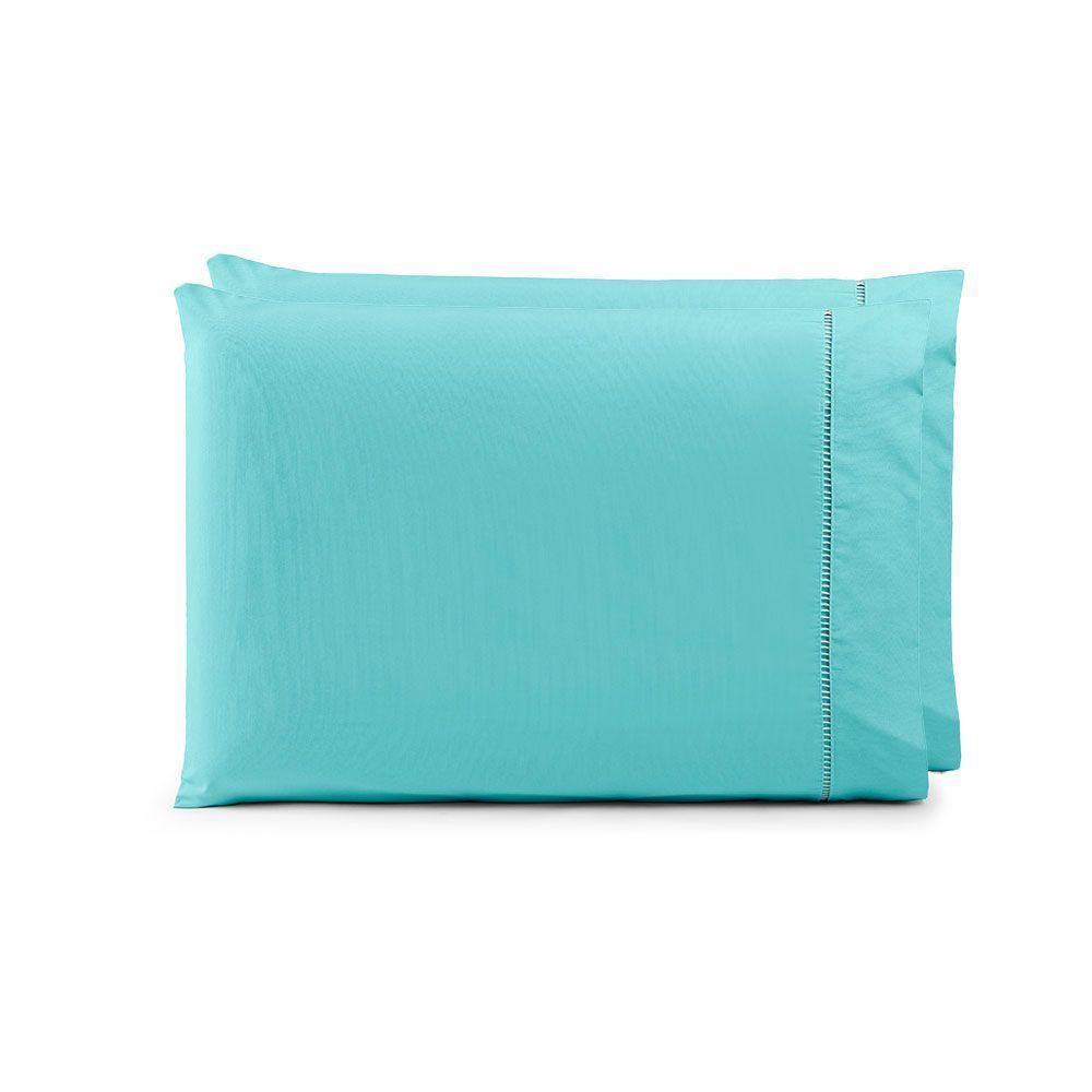 Par De Fronhas 70cm X 50cm 2 Peças Paris Percal 150 Fios 100% Algodão - Verde Tiffany - 1