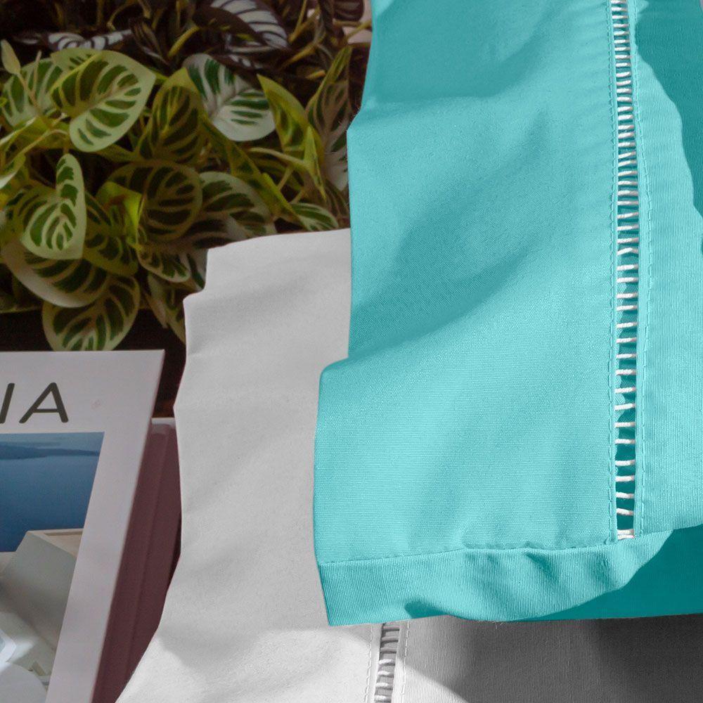 Par De Fronhas 70cm X 50cm 2 Peças Paris Percal 150 Fios 100% Algodão - Verde Tiffany - 3