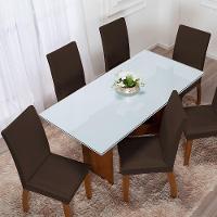 Kit 04 Capas Para Cadeiras Mr 4 Lugares Malha Gel 100% Poliéster - Marrom - 3