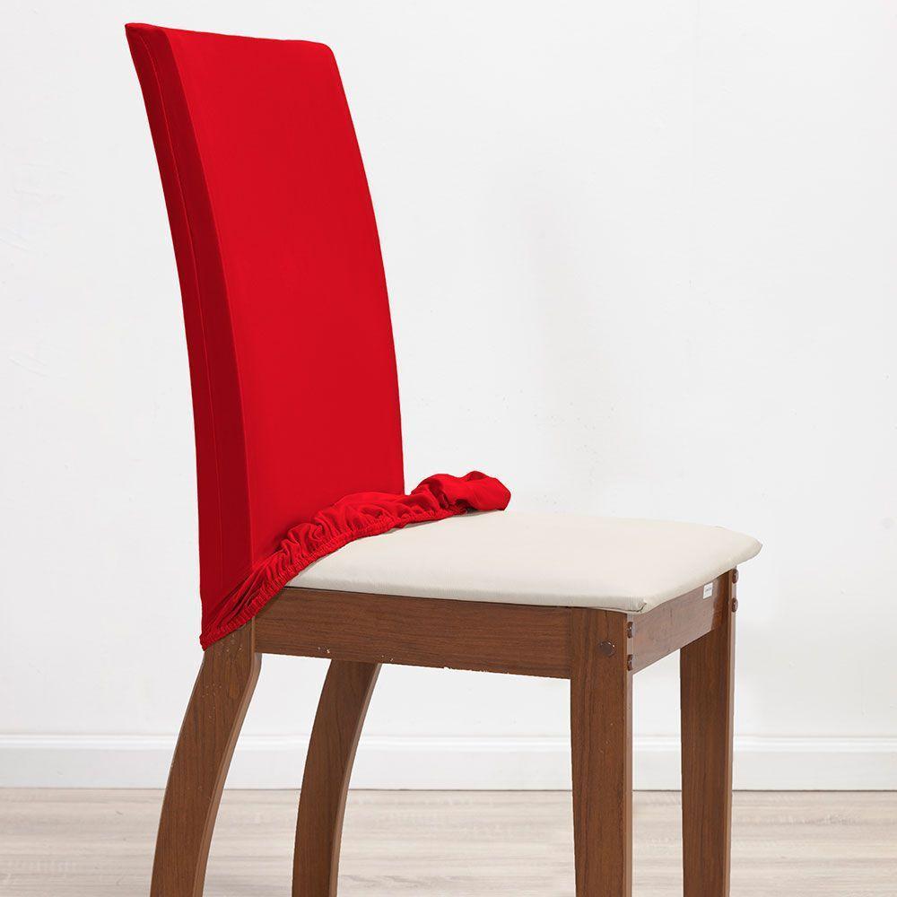 Kit 06 Capas Para Cadeiras Mr 6 Lugares Malha Gel 100% Poliéster - Vermelho - 1