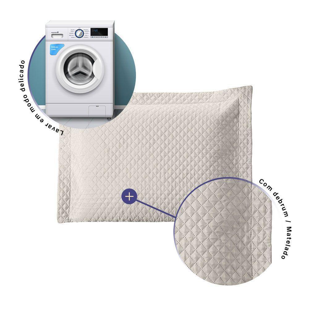 Porta Travesseiro Avulso 70cm X 50cm 1 Peça Prime Ultrassônico 100% Poliéster - Palha - 2