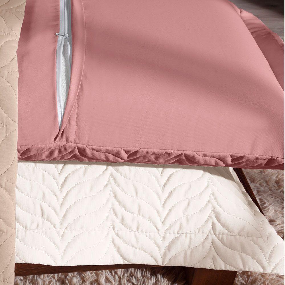 Porta Travesseiro Avulso 70cm X 50cm Com Debrum 1 Peça Paris Matelado Percal 150 Fios 100% Algodão - Palha - 3