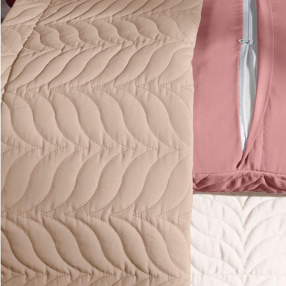 Porta Travesseiro Avulso 70cm X 50cm Com Debrum 1 Peça Paris Matelado Percal 150 Fios 100% Algodão - Cáqui - 3