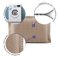 Porta Travesseiro Avulso 70cm X 50cm Com Debrum 1 Peça Paris Matelado Percal 150 Fios 100% Algodão - Cáqui - 2