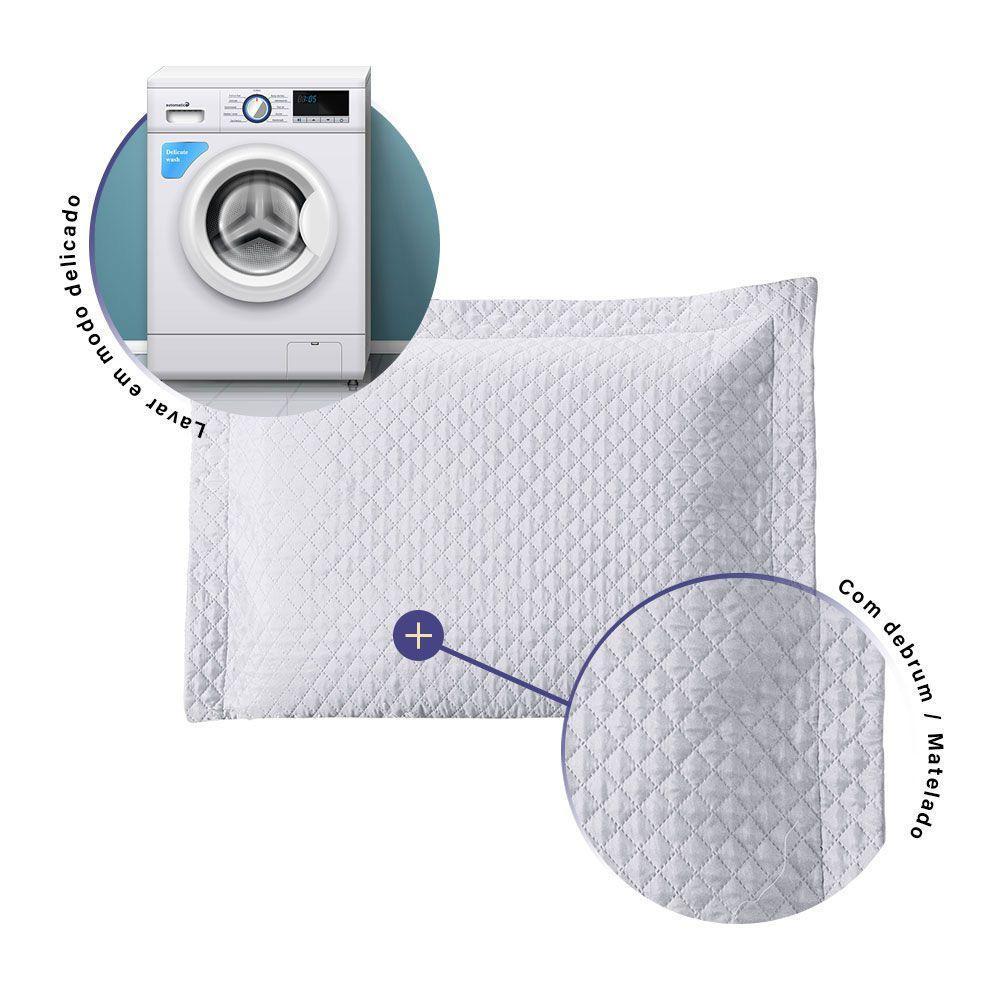 Porta Travesseiro Avulso 70cm X 50cm 1 Peça Prime Ultrassônico 100% Poliéster - Branco - 2