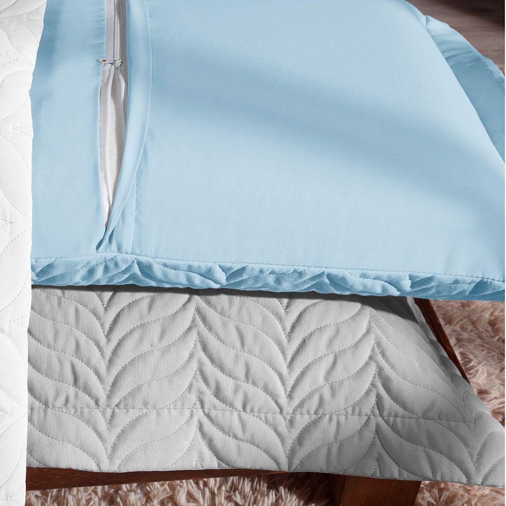 Porta Travesseiro Avulso 70cm X 50cm Com Debrum 1 Peça Paris Matelado Percal 150 Fios 100% Algodão - Cinza - 3