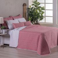 Kit Cobre Leito Casal Padrão 7 Peças Bordado Urbany Hipercal 400 Fios 100% Poliéster - Rosê - 1