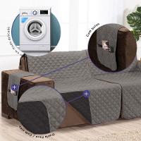 Protetor De Sofá Assento 1,80m Retrátil Mr100% Poliéster - Cinza/preto - 3