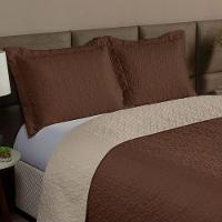 Cobre Leito Solteiro 2 Peças Clara 100% Poliéster - Marrom/cáqui - 2