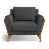 Kit 2 Poltronas Sabrina De Madeira Maciça Com Almofada Linho Chumbo 406 - 4