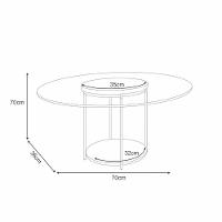 Mesa De Centro Sky Com Pés Em Aço E Tampo De Vidro Cinamomo - 3