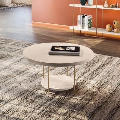 Mesa De Centro Sky Com Pés Em Aço E Tampo De Mdf Off White