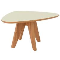 Kit 02 Mesas De Centro Para Sala De Estar Orgânica Selly D03 Off White Freijó - Lyam Decor