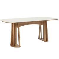 Mesa De Jantar 6 Lugares Pés Ripado Orgânico 180cm Dalí D03 Off White Freijó - Lyam Decor - 3