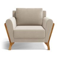 Kit 2 Poltronas Sabrina De Madeira Maciça Com Almofada Veludo Bege 102 - 4