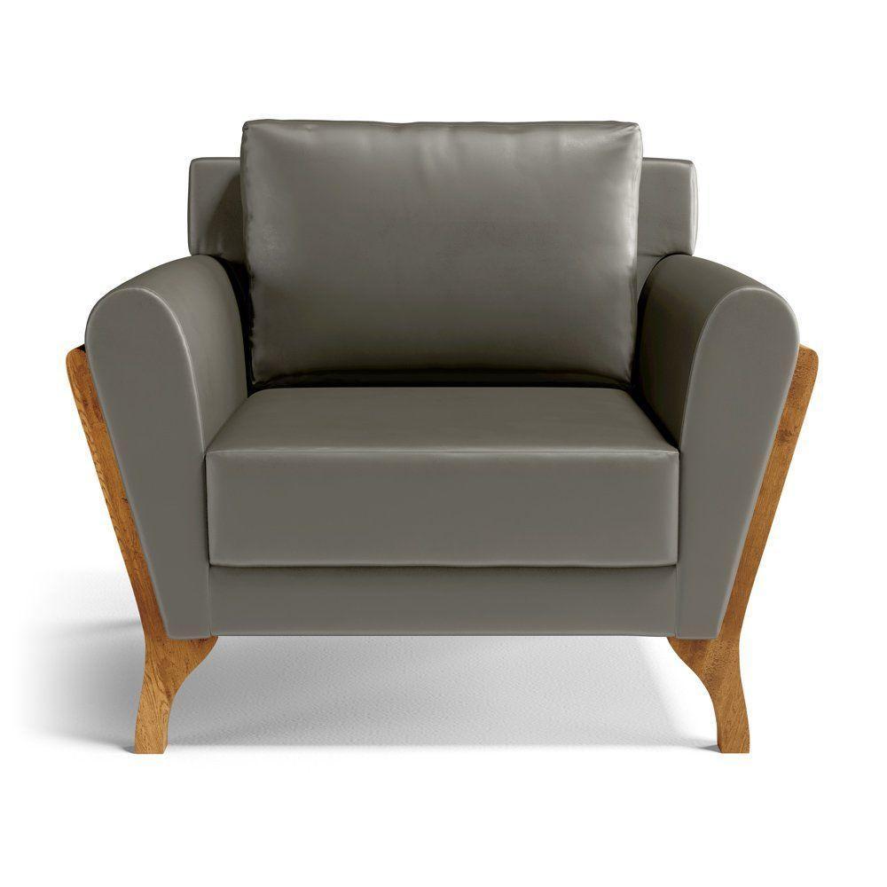 Kit 2 Poltronas Sabrina De Madeira Maciça Com Almofada Veludo Chumbo 109 - 4