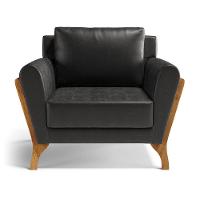 Kit 2 Poltronas Sabrina De Madeira Maciça Com Almofada Courino Preto 503 - 2