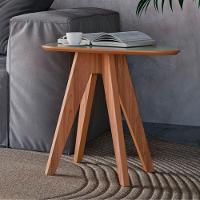 Mesa Lateral Para Sala De Estar Orgânica Selly D03 Off White Freijó - Lyam Decor - 2