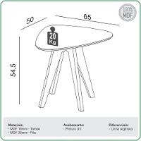 Mesa Lateral Para Sala De Estar Orgânica Selly D03 Off White Freijó - Lyam Decor